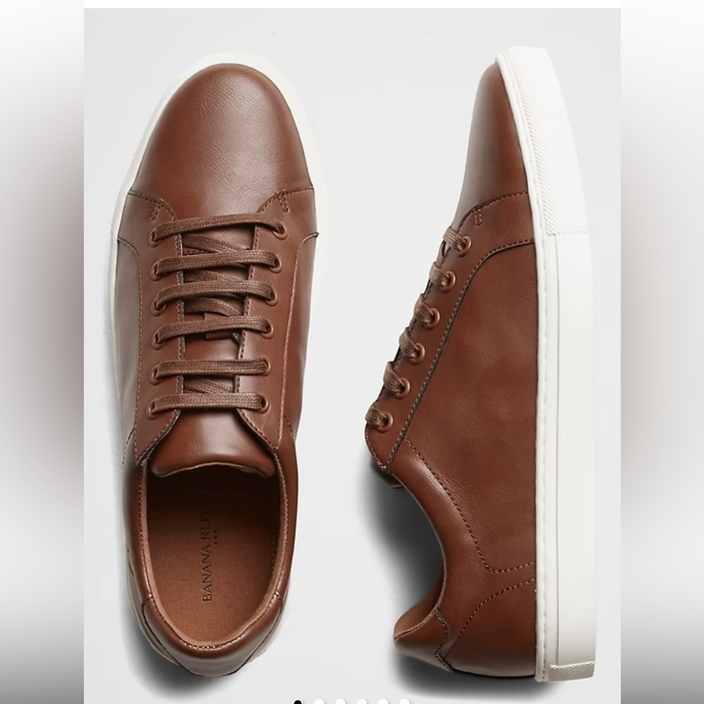 Banana Republic Factory Men’s Vegan Leather Sneaker in Cognac